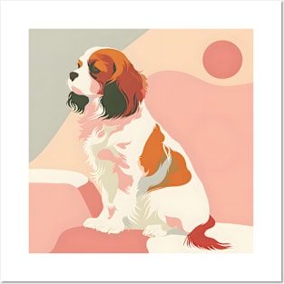 Retro Japanese Spaniel: Pastel Pup Revival Posters and Art